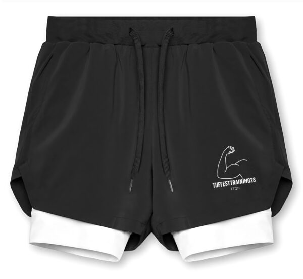 TT28 Mens Black Shorts w/ White Tights