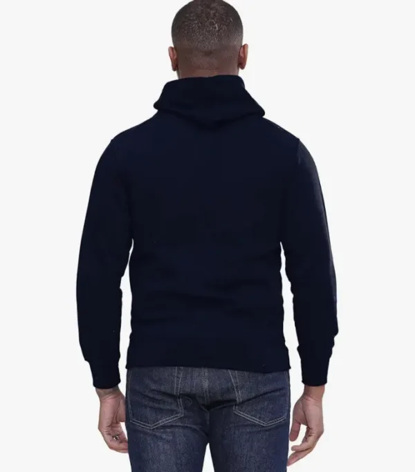 TT28 Mens Jumper w/ Zip Hoodie Navy - Image 3