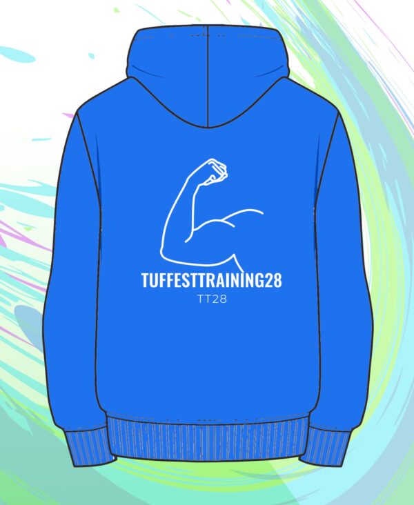 TT28 Mens Plain jumper w/ Hoodie Ocean Blue - Image 2