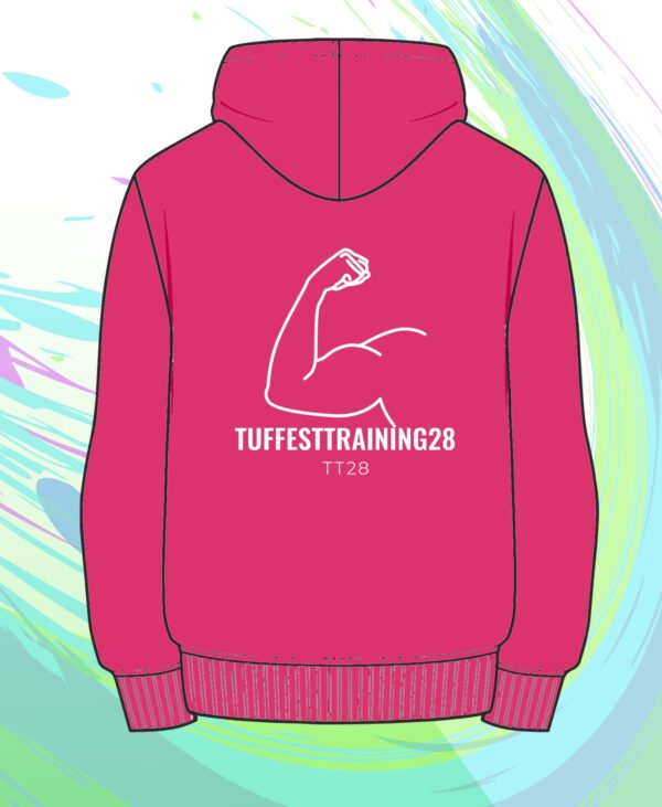 TT28 Mens Plain jumper w/ Hoodie Pink - Image 2