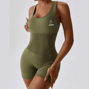 TT28 Jumpsuit Crop Shorts Army Green