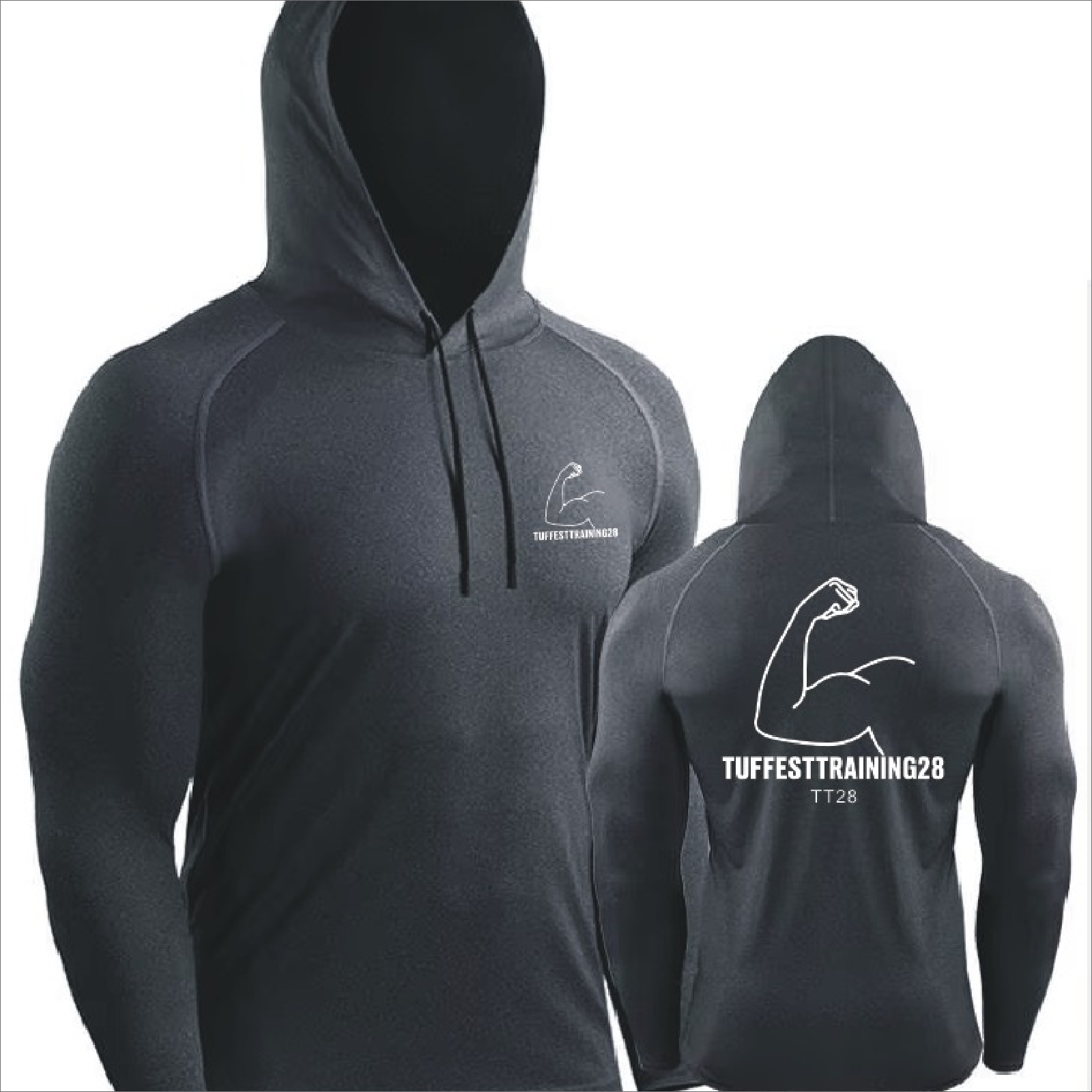 TT28 Mens Gym Shirt L/S Dark Grey