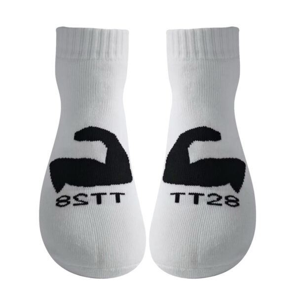 TT28 Unisex White Socks Ankle - Image 6