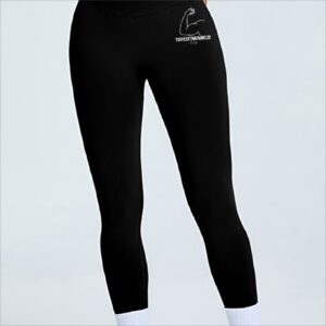TT28 Womens 3/4 High-waist Leggings Plain/seam Black