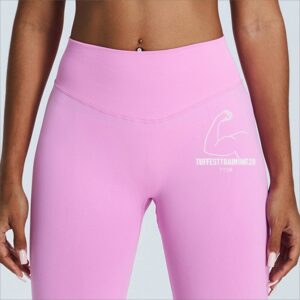 TT28 Womens 3/4 Leggings Crop Material Light Pink