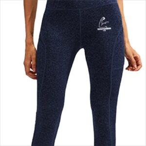 TT28 Womens 3/4 High-waist Leggings Plain/seam Blue (Navy)