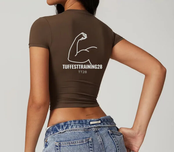 TT28 Womens Gym Training Tops Coffee - Image 2