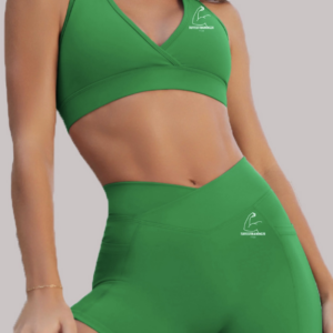 TT28 2 Pc Gym Set w/ Shorts & Sports Bra Green