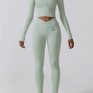 TT28 3 pc Set w/ Leggings, Sports Bra & Jacket Green
