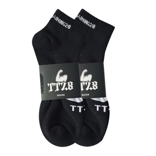 TT28 Unisex Black Socks Ankle - Image 4
