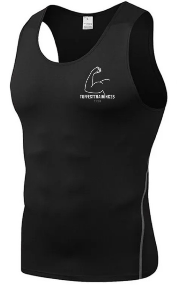 TT28 Mens Stretchy Tank Top Black