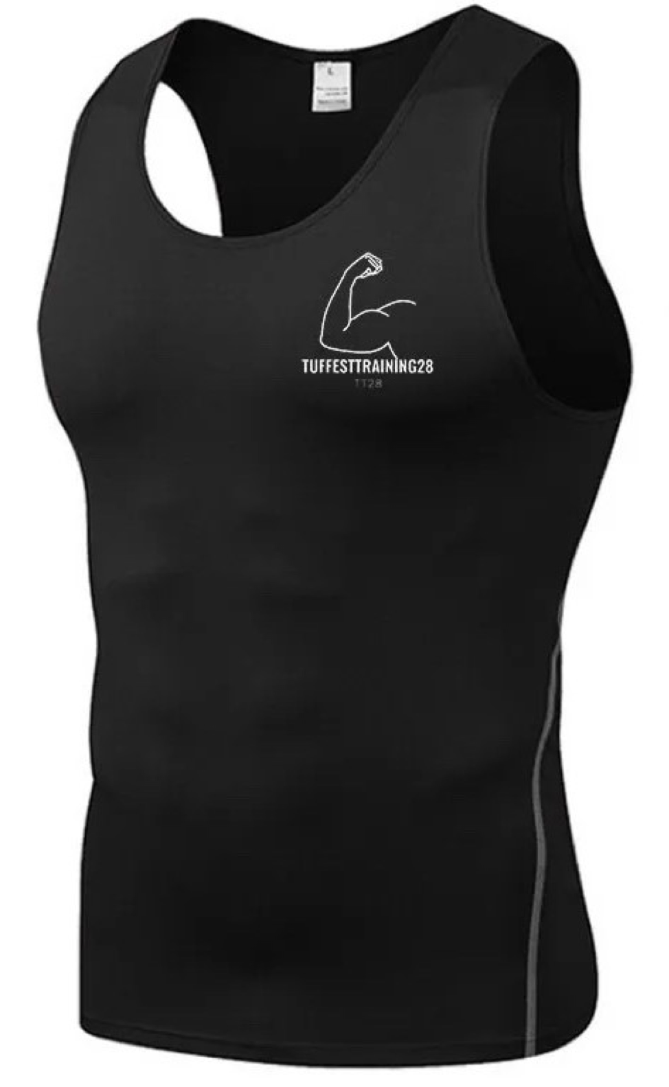 TT28 Mens Stretchy Tank Top Black