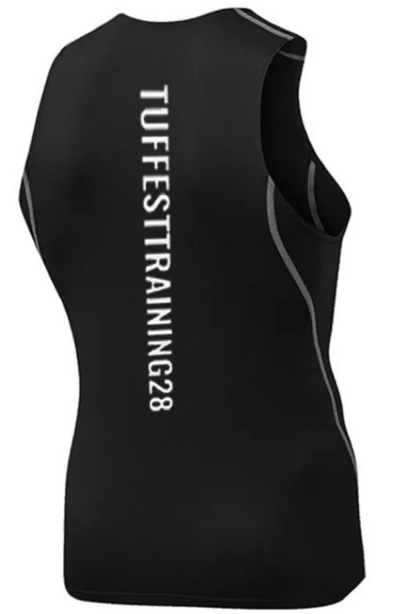 TT28 Mens Stretchy Tank Top Black - Image 2