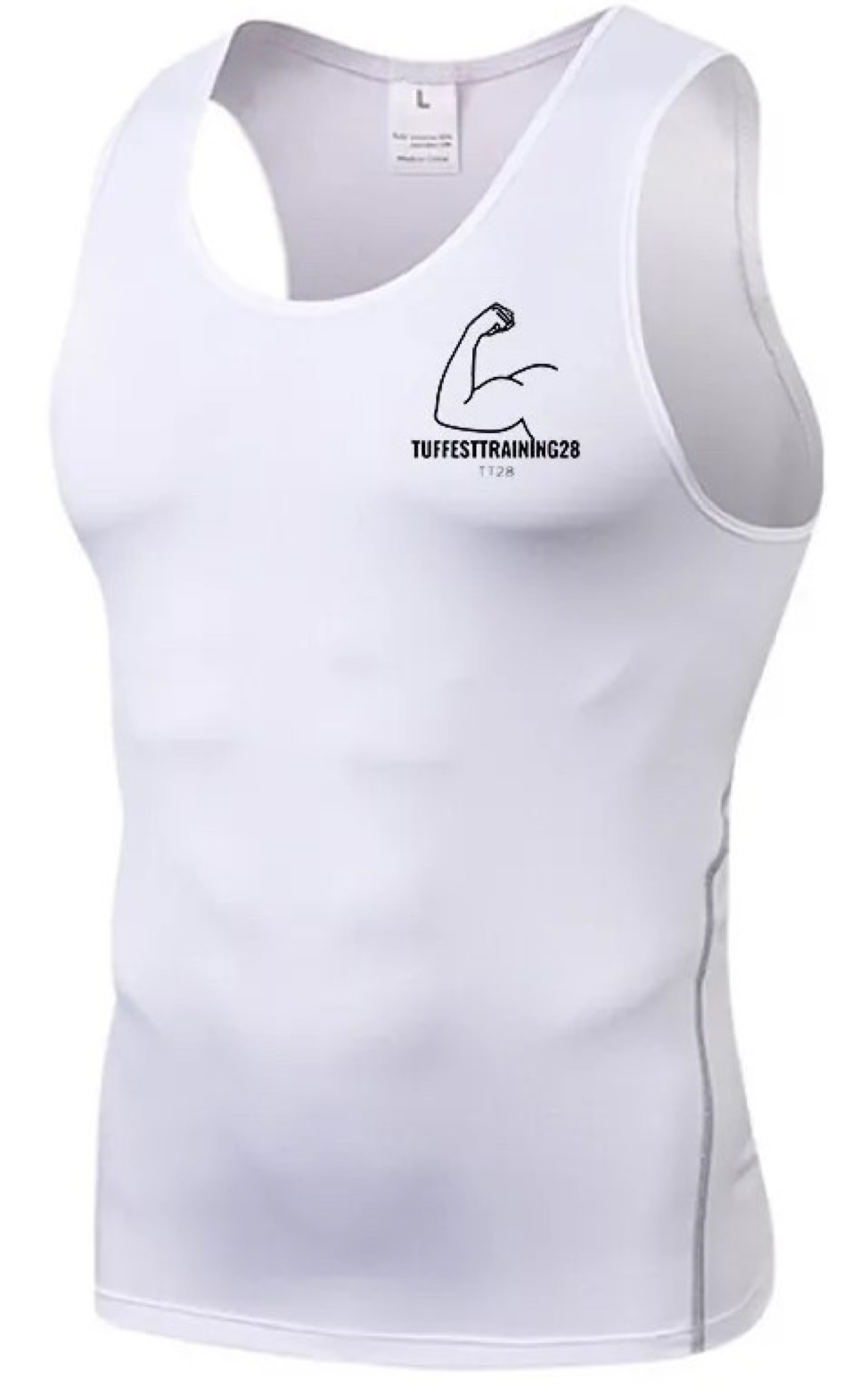 TT28 Mens Stretchy Tank Top White