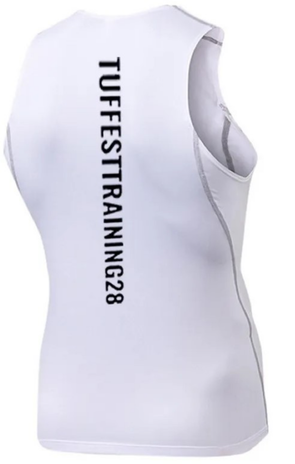 TT28 Mens Stretchy Tank Top White - Image 2