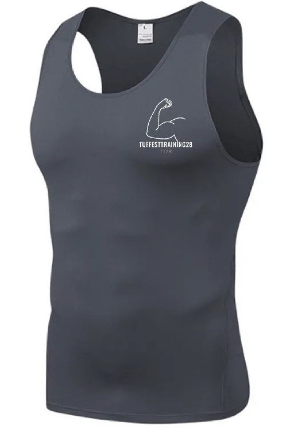 TT28 Mens Stretchy Tank Top Grey