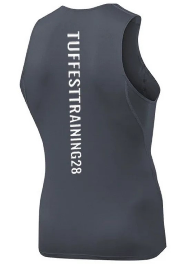 TT28 Mens Stretchy Tank Top Grey - Image 2