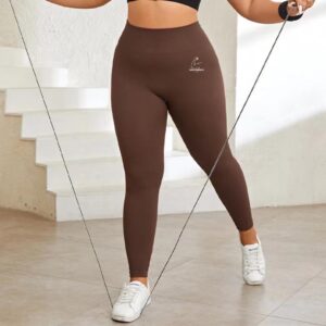 TT28 Womens Leggings Plus Size Brown