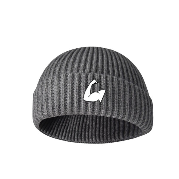 TT28 Round Logo Beanies Grey - Image 2