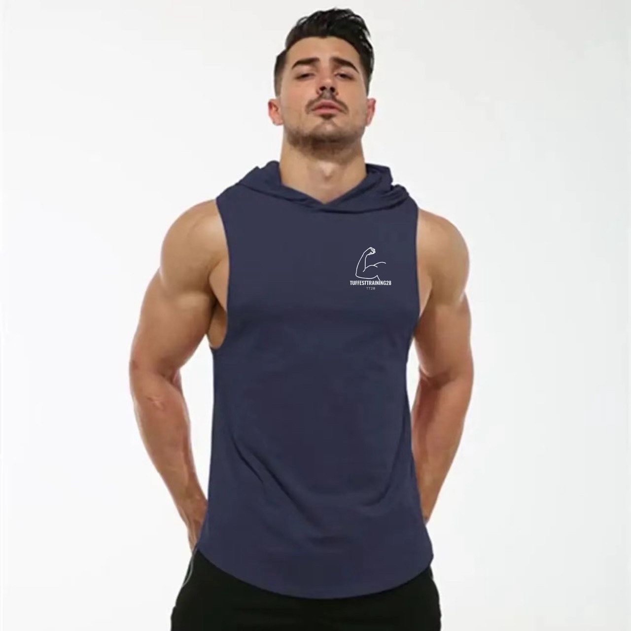 TT28 Tank Top with Hoodie Blue