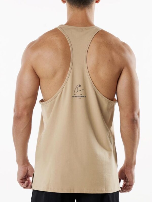 TT28 Mens Tank Top Lifting Club Beige - Image 2