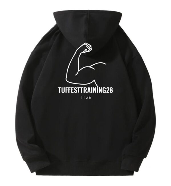 TT28 Mens Plain jumper w/ Hoodie Black - Image 2