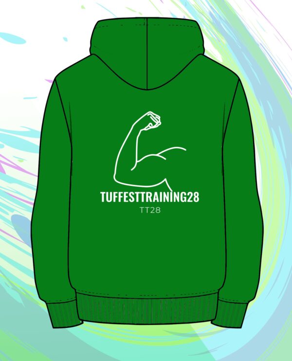 TT28 Mens Plain jumper w/ Hoodie Green - Image 2