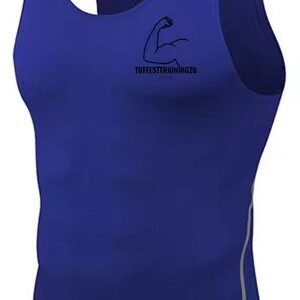 TT28 Mens Stretchy Tank Top Blue