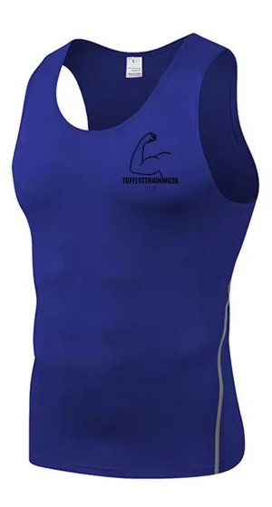 TT28 Mens Stretchy Tank Top Blue