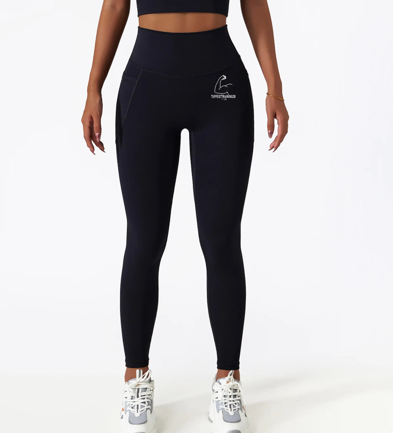 TT28 Womens High Waist Leggings with Logo Black
