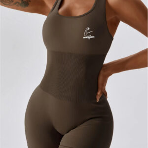 TT28 Jumpsuit Crop Shorts Dark Brown