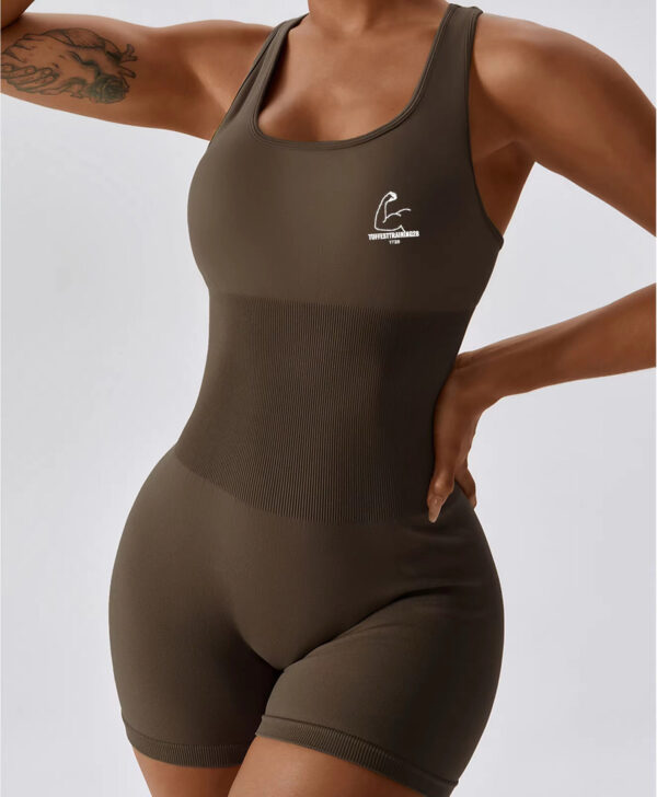 TT28 Jumpsuit Crop Shorts Dark Brown