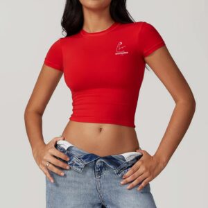TT28 Womens Gym Training Tops Red